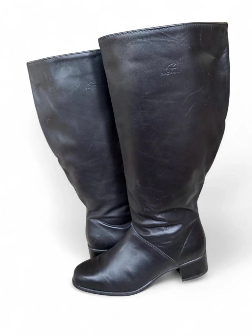 Vintage Regence Black Leather Knee High Boots Women’s Size 9 Made in Canada